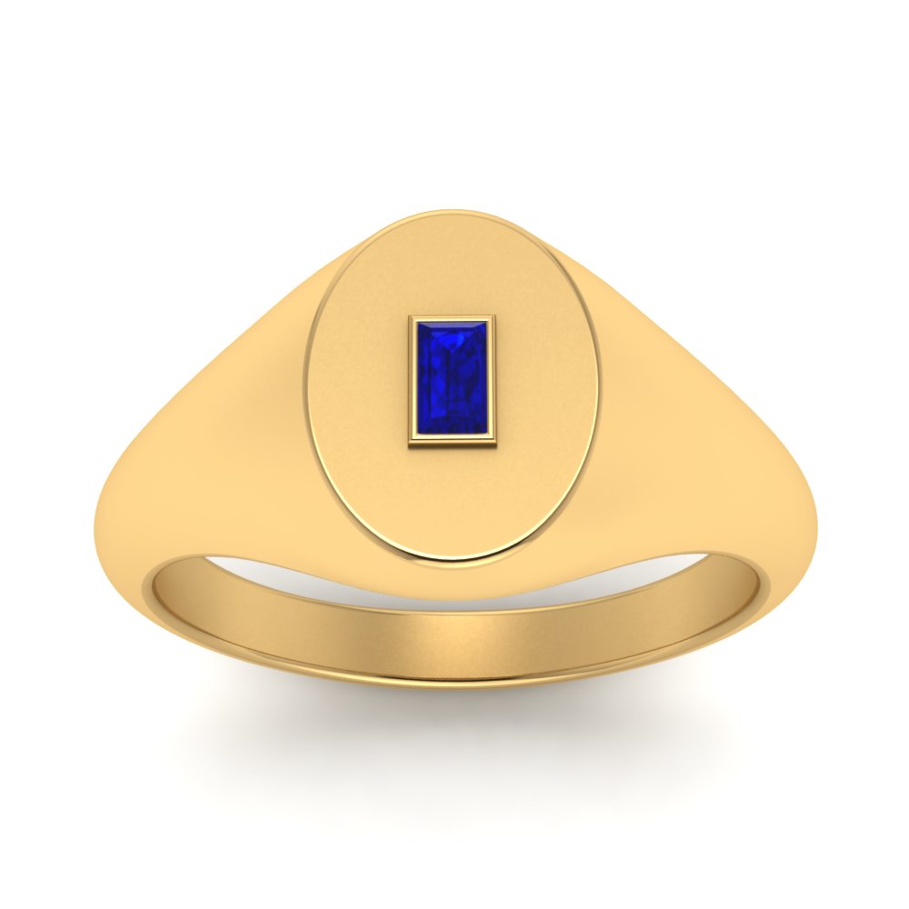Gold Baguette Signet Ring