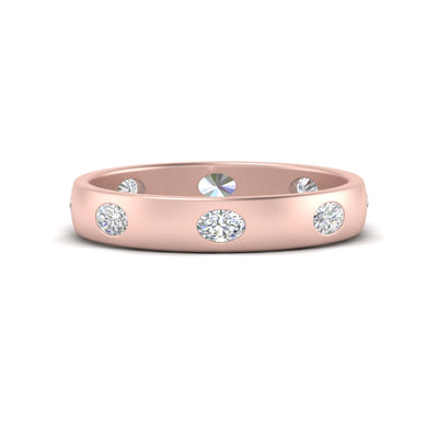 Simple Oval Bezel Spaced Eternity Band