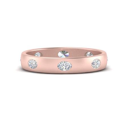 Oval Shape East West Flush Set Diamond Eternity Band