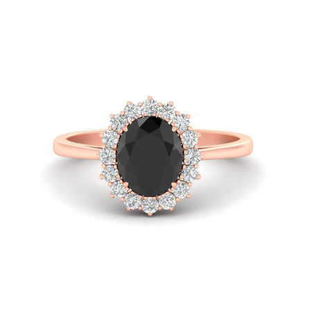 Oval Gemstone Halo Diamond Engagement Ring