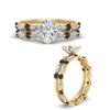 Load image into Gallery viewer, oval-black-diamond-floating-marquise-accent-ring-with-eternity-wedding-band-in-yellow-gold-FDEWB9398OVGBLACKANGEL3-NL-YG.jpg?v=1758802083