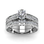 Load image into Gallery viewer, oval-cut-antique-filigree-wedding-ring-set-in-white-gold-FDENS3543OVANGLE5-NL-WG
