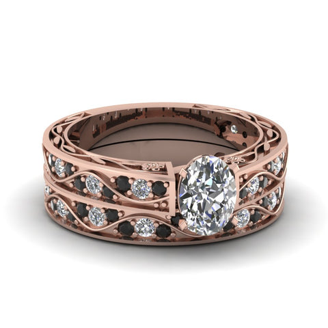 oval-cut-antique-filigree-wedding-ring-set-with-black-diamond-in-rose-gold-FDENS3543OVGBLACK-NL-RG