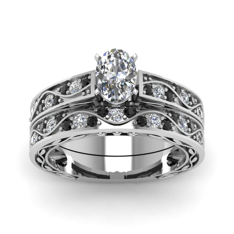 oval-cut-antique-filigree-wedding-ring-set-with-black-diamond-in-white-gold-FDENS3543OVGBLACKANGLE5-NL-WG