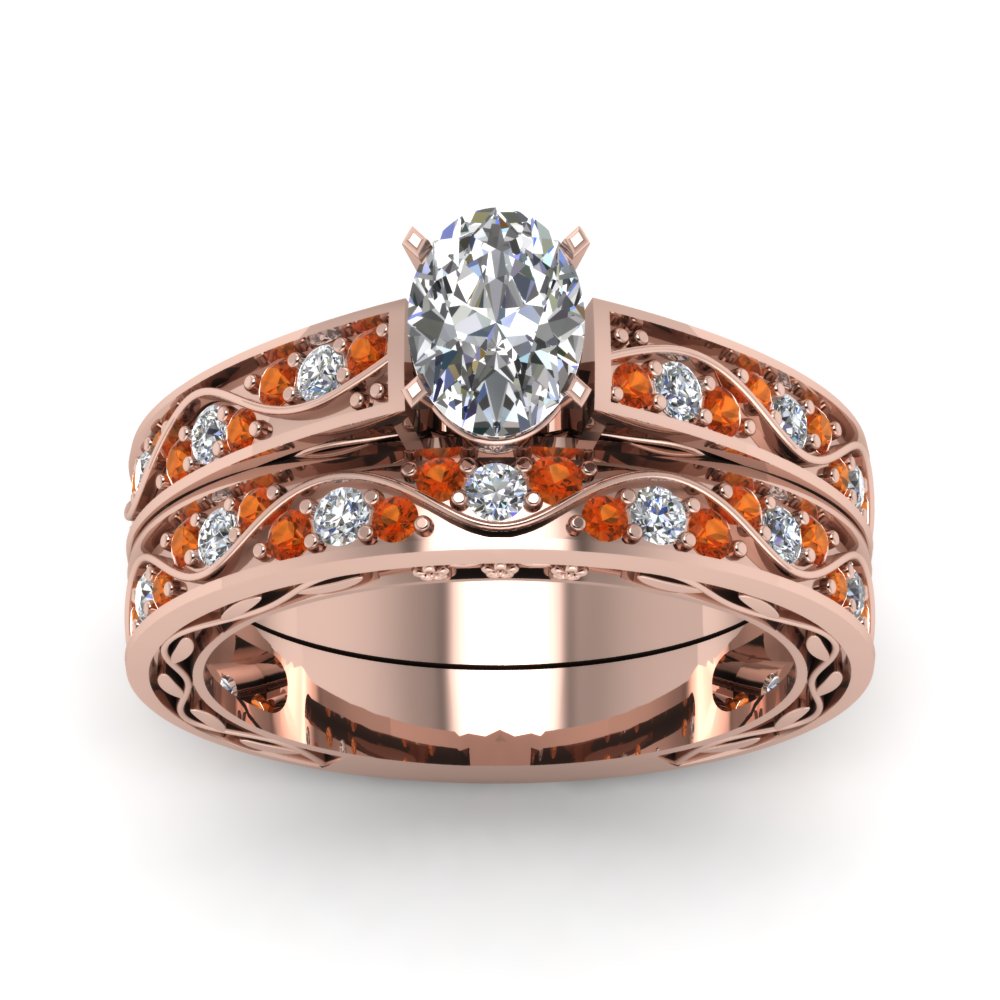 oval-cut-antique-filigree-wedding-ring-set-with-orange-sapphire-in-rose-gold-FDENS3543OVGSAORANGLE5-NL-RG