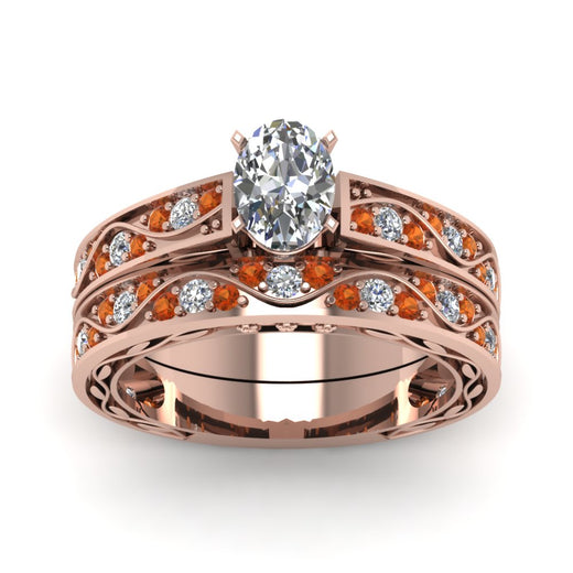 oval-cut-antique-filigree-wedding-ring-set-with-orange-sapphire-in-rose-gold-FDENS3543OVGSAORANGLE5-NL-RG