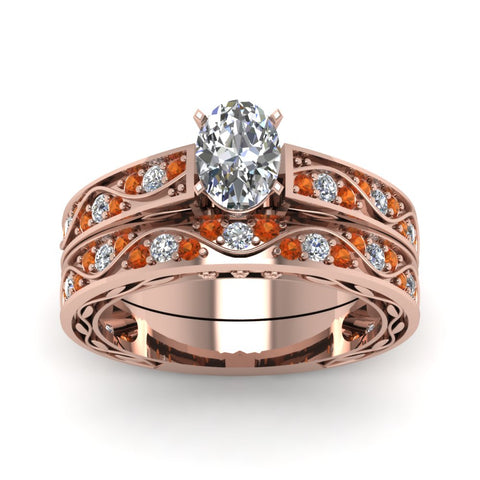oval-cut-antique-filigree-wedding-ring-set-with-orange-sapphire-in-rose-gold-FDENS3543OVGSAORANGLE5-NL-RG