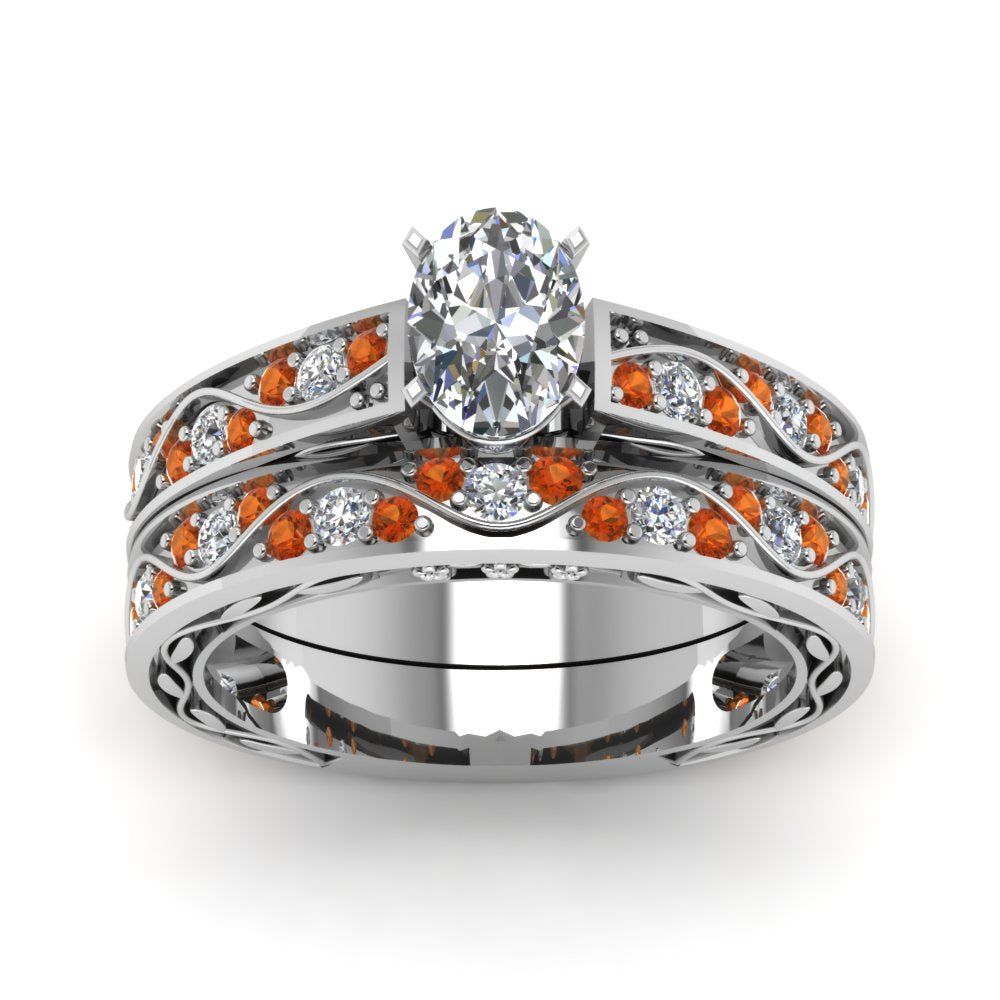 oval-cut-antique-filigree-wedding-ring-set-with-orange-sapphire-in-white-gold-FDENS3543OVGSAORANGLE5-NL-WG