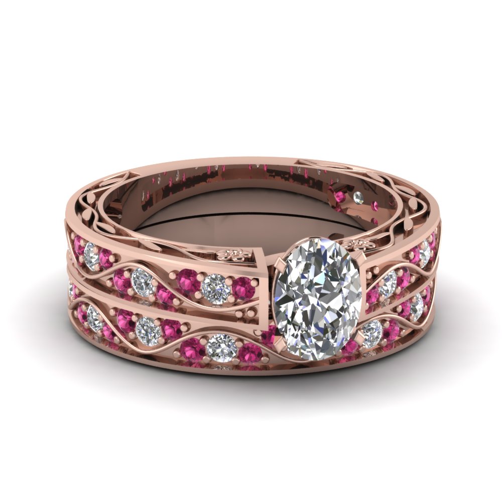 oval-cut-antique-filigree-wedding-ring-set-with-pink-sapphire-in-rose-gold-FDENS3543OVGSADRPI-NL-RG