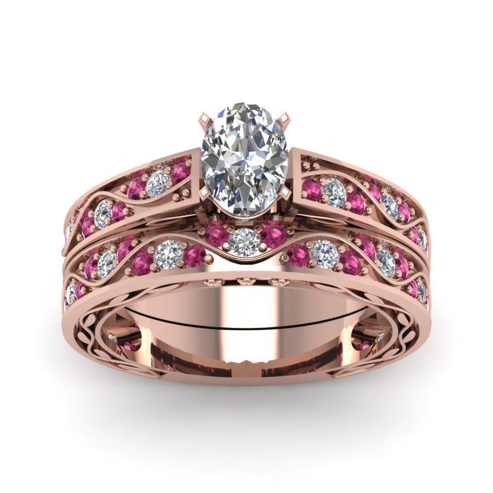 oval-cut-antique-filigree-wedding-ring-set-with-pink-sapphire-in-rose-gold-FDENS3543OVGSADRPIANGLE5-NL-RG