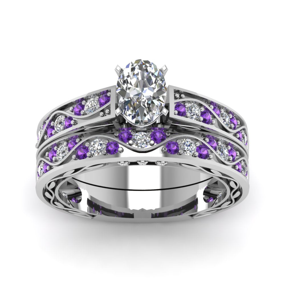oval-cut-antique-filigree-wedding-ring-set-with-purple-amethyst-in-white-gold-FDENS3543OVGVITOANGLE5-NL-WG