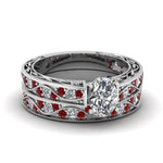 Load image into Gallery viewer, oval-cut-antique-filigree-wedding-ring-set-with-ruby-in-white-gold-FDENS3543OVGRUDR-NL-WG
