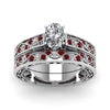 Load image into Gallery viewer, oval-cut-antique-filigree-wedding-ring-set-with-ruby-in-white-gold-FDENS3543OVGRUDRANGLE5-NL-WG