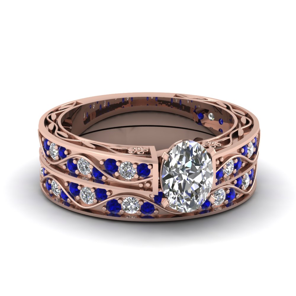 oval-cut-antique-filigree-wedding-ring-set-with-sapphire-in-rose-gold-FDENS3543OVGSABL-NL-RG