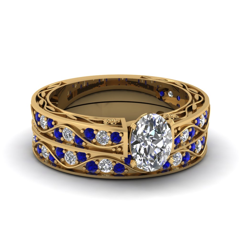 oval-cut-antique-filigree-wedding-ring-set-with-sapphire-in-yellow-gold-FDENS3543OVGSABL-NL-YG
