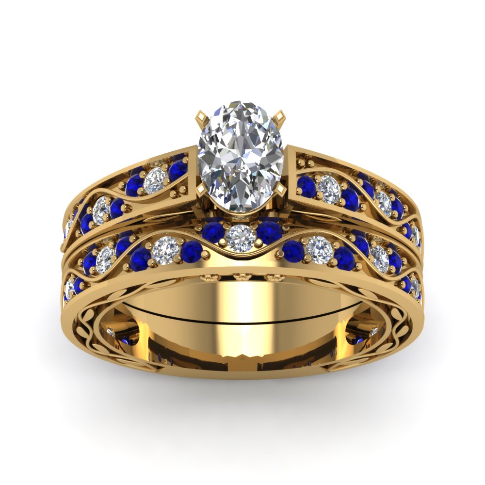 oval-cut-antique-filigree-wedding-ring-set-with-sapphire-in-yellow-gold-FDENS3543OVGSABLANGLE5-NL-YG