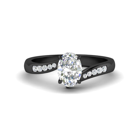 Oval Shaped Channel Set Swirl Diamond Ring