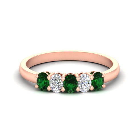 oval-cut-five-stone-wedding-emerald-band-0.50-carat-in-rose-gold-fdwb8008ovgemgrsleep-0.50ct-nl-rg.jpg?v=1773047588