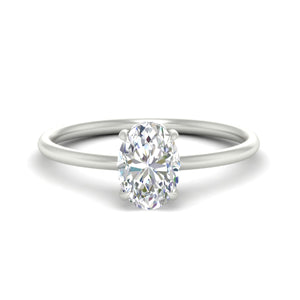 Oval Cut Lab Grown Hidden Halo Engagement Ring
