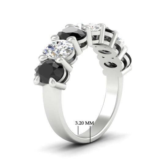 4 Carat Oval Shaped Seven Stone Anniversary Band