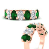 Load image into Gallery viewer, oval-cut-seven-stone-emerald-4-ct-anniversary-band-in-rose-gold-fdwb8008ovgemgr-angle3-4.00ct-nl-rg.jpg