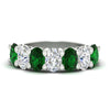 Load image into Gallery viewer, oval-cut-seven-stone-emerald-4-ct-anniversary-band-in-white-gold-fdwb8008ovgemgrsleep-4.00ct-nl-wg.jpg