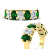 Load image into Gallery viewer, oval-cut-seven-stone-emerald-4-ct-anniversary-band-in-yellow-gold-fdwb8008ovgemgr-angle3-4.00ct-nl-yg.jpg