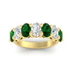 Load image into Gallery viewer, oval-cut-seven-stone-emerald-4-ct-anniversary-band-in-yellow-gold-fdwb8008ovgemgrangle5-4.00ct-nl-yg.jpg