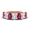 Load image into Gallery viewer, oval-cut-seven-stone-pink-sapphire-4-ct-anniversary-band-in-rose-gold-fdwb8008ovgsadrpisleep-4.00ct-nl-rg.jpg