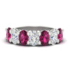 Load image into Gallery viewer, oval-cut-seven-stone-pink-sapphire-4-ct-anniversary-band-in-white-gold-fdwb8008ovgsadrpisleep-4.00ct-nl-wg.jpg