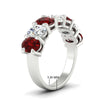 Load image into Gallery viewer, oval-cut-seven-stone-ruby-4-ct-anniversary-band-in-white-gold-fdwb8008ovgrudrangle2-4.00ct-nl-wg-hw.jpg