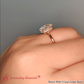 Thumbnail 56 - Oval Cut Lab Grown Hidden Halo Engagement Ring