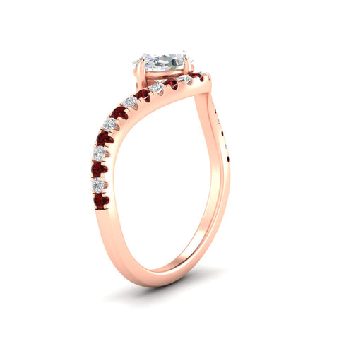 Oval Shaped Curved Lab Created Diamond East West Ring