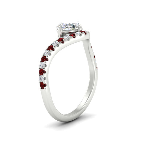 Oval Shaped Curved Lab Created Diamond East West Ring