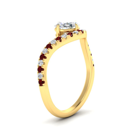 Oval Shaped Curved Lab Created Diamond East West Ring