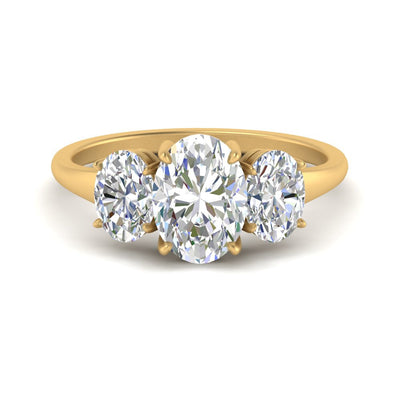 Classic 3 Stone Oval Basket Ring