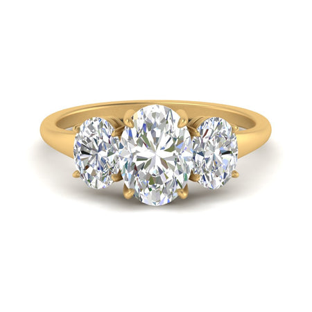 Classic 3 Stone Oval Basket Ring
