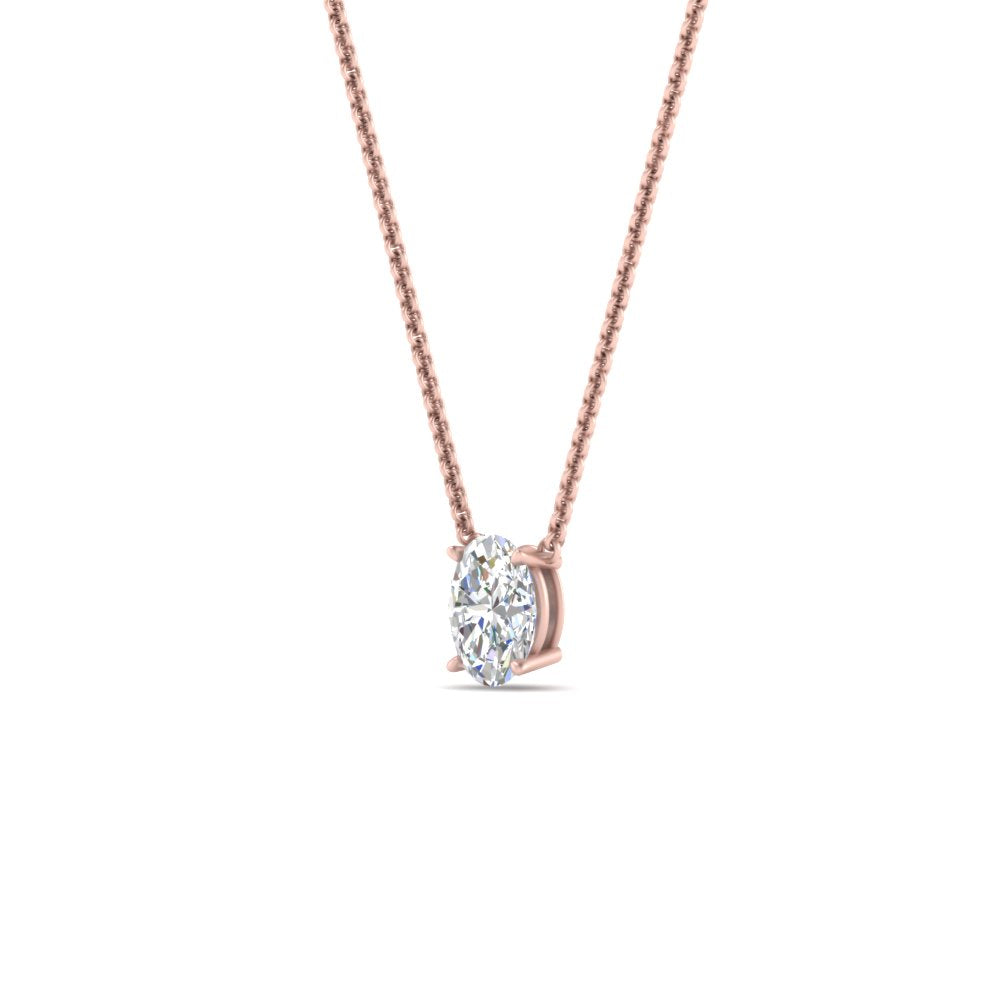 Oval 4 Prong Solitaire Pendant