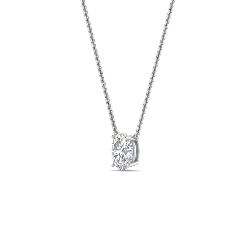 Oval 4 Prong Solitaire Pendant