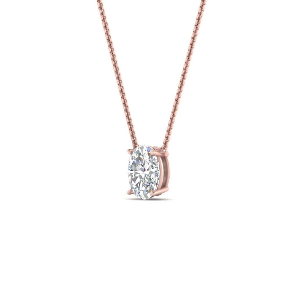 Oval 4 Prong Solitaire Pendant