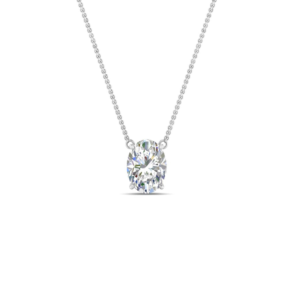 Oval 4 Prong Solitaire Pendant