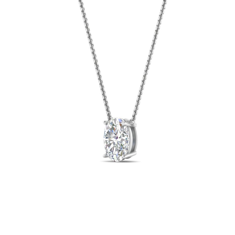 Oval 4 Prong Solitaire Pendant