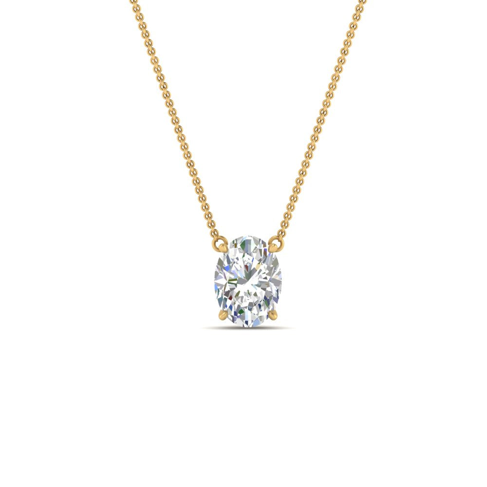 Oval 4 Prong Solitaire Pendant