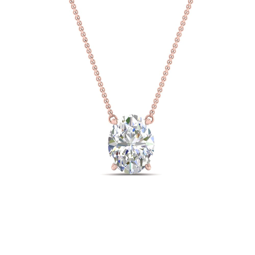 Oval 4 Prong Solitaire Pendant