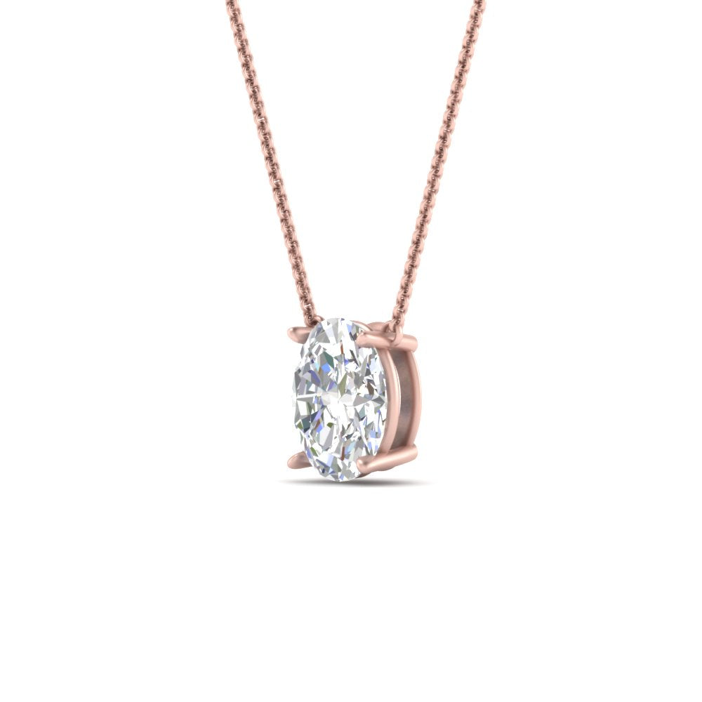 Oval 4 Prong Solitaire Pendant