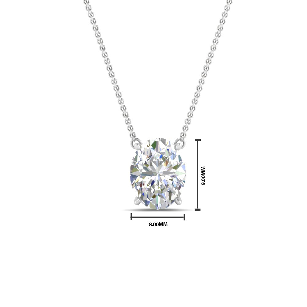 Oval 4 Prong Solitaire Pendant