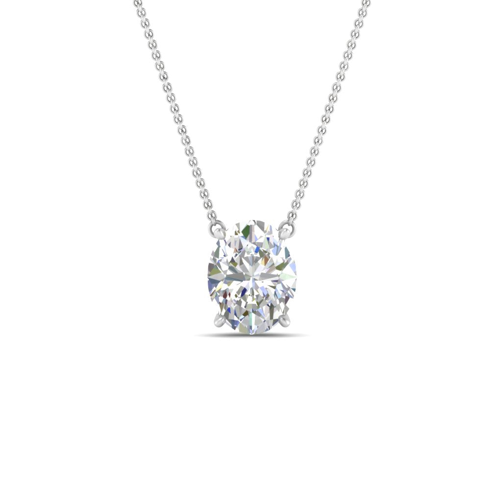 Oval 4 Prong Solitaire Pendant