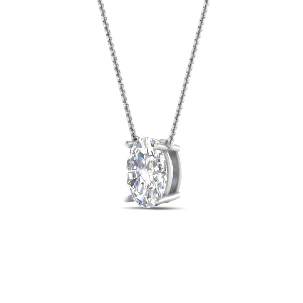 Oval 4 Prong Solitaire Pendant