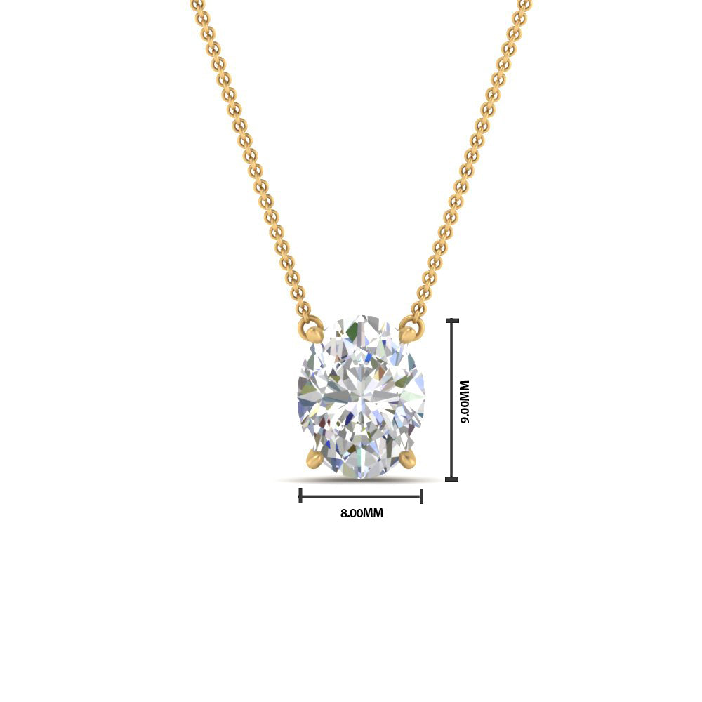 Oval 4 Prong Solitaire Pendant