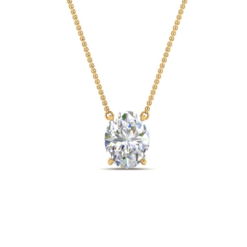Oval 4 Prong Solitaire Pendant